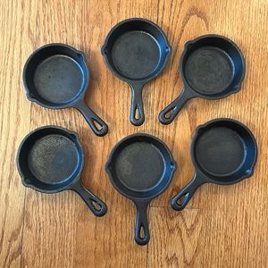Set of 6 Mini Cast Iron skillets by Lodge